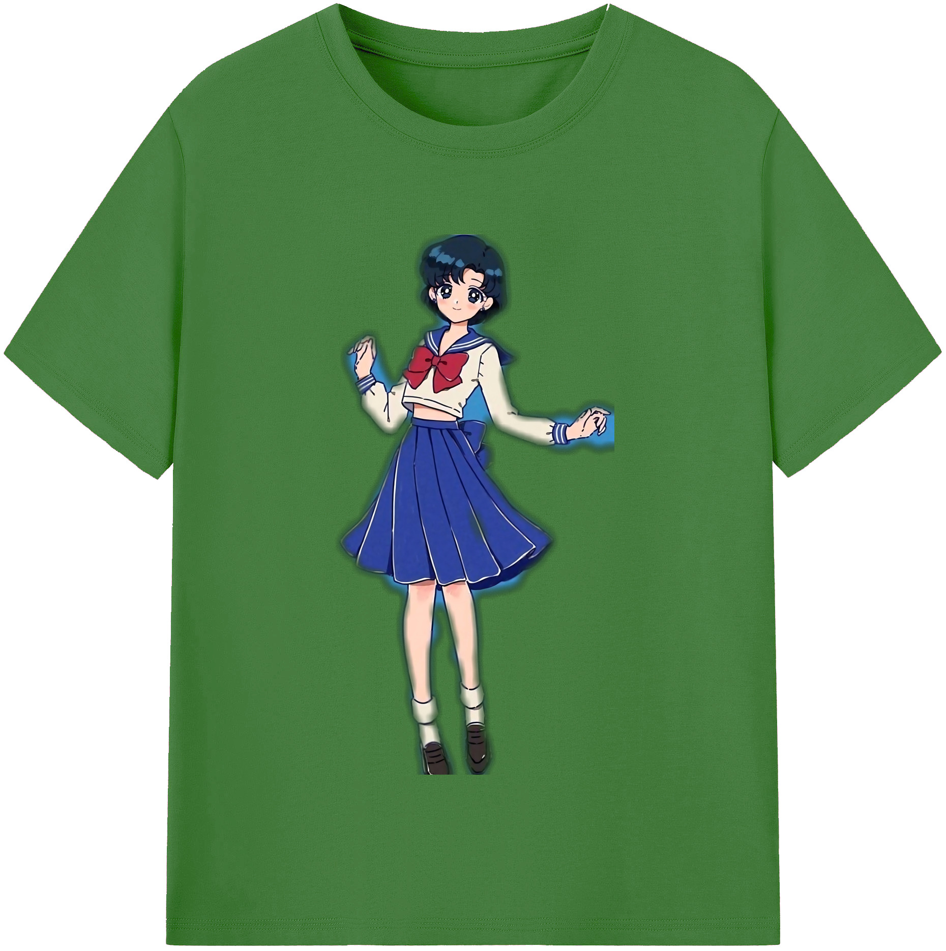 （画像用） 美少女戦士セーラームーン 水野 亜美 みずの あみ Sailor Moon Mizuno Ami レディースカジュアルプリントTシャツ（綿100％）